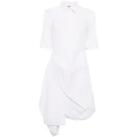 pushbutton robe-chemise à design drapé - blanc