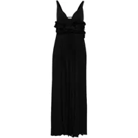 p.a.r.o.s.h. robe longue à design plissé - noir
