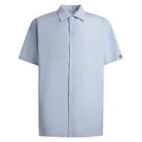 bally chemise en coton à logo appliqué - bleu
