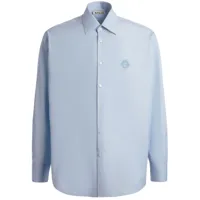 bally chemise en coton à logo brodé - bleu