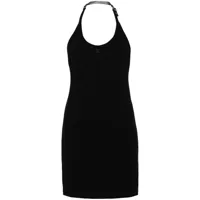 courrèges robe courte holistic buckle 90s à patch logo - noir