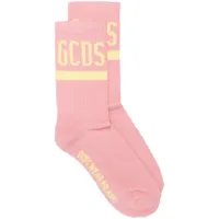 gcds chaussettes à logo intarsia - rose
