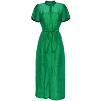 baruni robe longue clematis à taille ceinturée - vert
