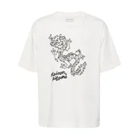 maison kitsuné t-shirt en coton à imprimé graphique - blanc