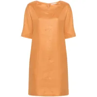 antonelli robe en lin à coupe mi-longue - orange