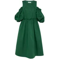 dice kayek robe en coton à manches bouffantes - vert