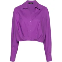 twinset chemise en popeline actitude à coupe crop - violet