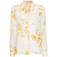 giambattista valli chemise en soie à fleurs - tons neutres