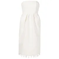 adriana degreas robe-bustier à appliqué - blanc