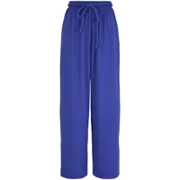 emporio armani pantalon droit à taille élastiquée - bleu