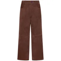rosetta getty x violet getty pantalon droit en daim - marron