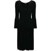chanel pre-owned robe mi-longue à logo brodé (2005) - noir