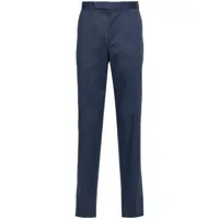 zegna pantalon de costume en coton stretch - bleu