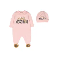moschino kids pyjama à motif teddy bear - rose