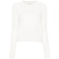 ermanno scervino cardigan à broderie anglaise - blanc