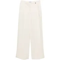 ports 1961 pantalon de tailleur à motif géométrique en jacquard - blanc