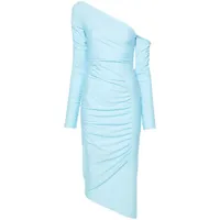 gauge81 robe asymétrique à design plissé - bleu