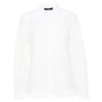 twinset chemise en organza à broderies - blanc
