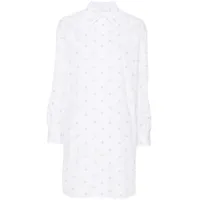fendi robe-chemise courte à lgoo brodé - blanc