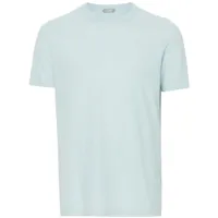 zanone t-shirt en coton à manches courtes - bleu