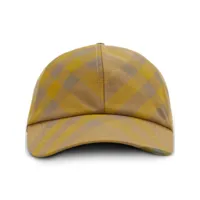 burberry casquette en coton à carreaux - jaune