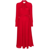 valentino garavani robe mi-longue à fermeture nouée - rouge