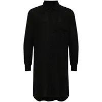 yohji yamamoto manteau long à col montant - noir