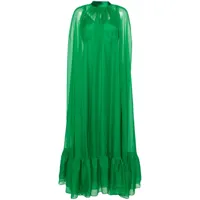 alice + olivia robe cape lanelle à coupe longue - vert