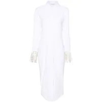 patrizia pepe robe-chemise à détails de clous - blanc