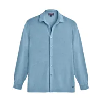 vilebrequin chemise chill en tissu éponge - bleu