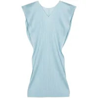 pleats please issey miyake robe courte march à design plissé - bleu