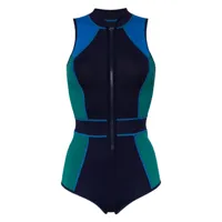 duskii maillot de bain tank spring à design colour block - bleu