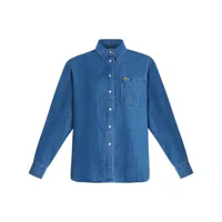 lacoste chemise en jean à logo appliqué - bleu