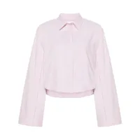 victoria beckham chemise crop à boutonnière - rose