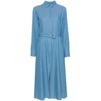 manuel ritz robe à taille ceinturée - bleu