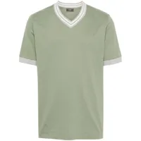 peserico t-shirt en coton à col v - vert