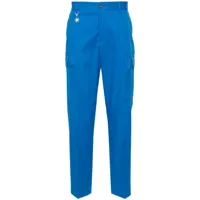 manuel ritz pantalon plissé à poches cargo - bleu
