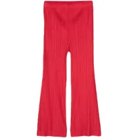 pleats please issey miyake pantalon droit à design plissé - rouge