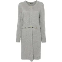 chanel pre-owned robe mi-longue en cachemire (années 1990) - gris