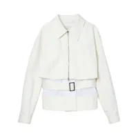 3.1 phillip lim veste ceinturée à design superposé - blanc