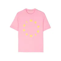 marni kids t-shirt en coton à logo imprimé - rose