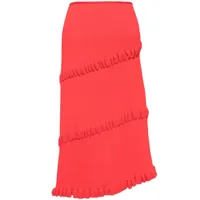 jnby jupe mi-longue à design asymétrique - rouge