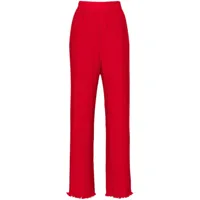 lanvin pantalon droit à design plissé - rouge