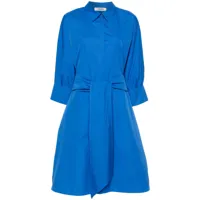 's max mara robe-chemise en popeline à coupe mi-longue - bleu