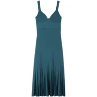 st. john robe mi-longue en maille à design plissé - bleu