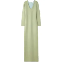 st. john robe longue en maille à col v - vert