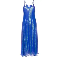 forte forte robe longue à motif en jacquard - bleu