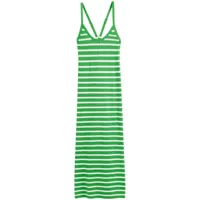 chinti & parker robe mi-longue en maille à rayures - vert