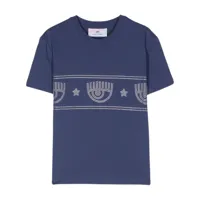 chiara ferragni t-shirt en coton à détail de clou logomania - bleu