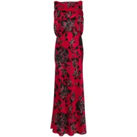 emilia wickstead robe longue nefeli à fleurs - rouge